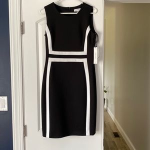 Calvin Klein black/white work dress